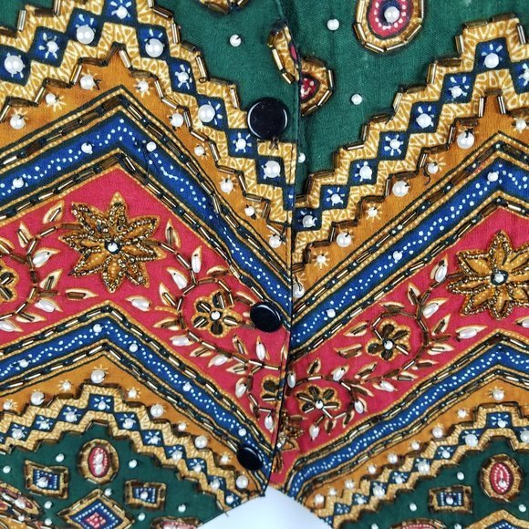 Bali‎ Chic vest beaded vee neck - Picture 5 of 6